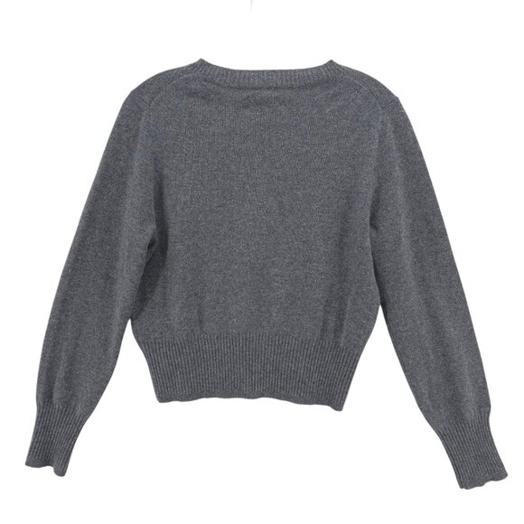 NWT J CREW 100% Cashmere Shrunken Crewneck Sweater HEATHER CHARCOAL Cropped MED - Picture 3 of 8